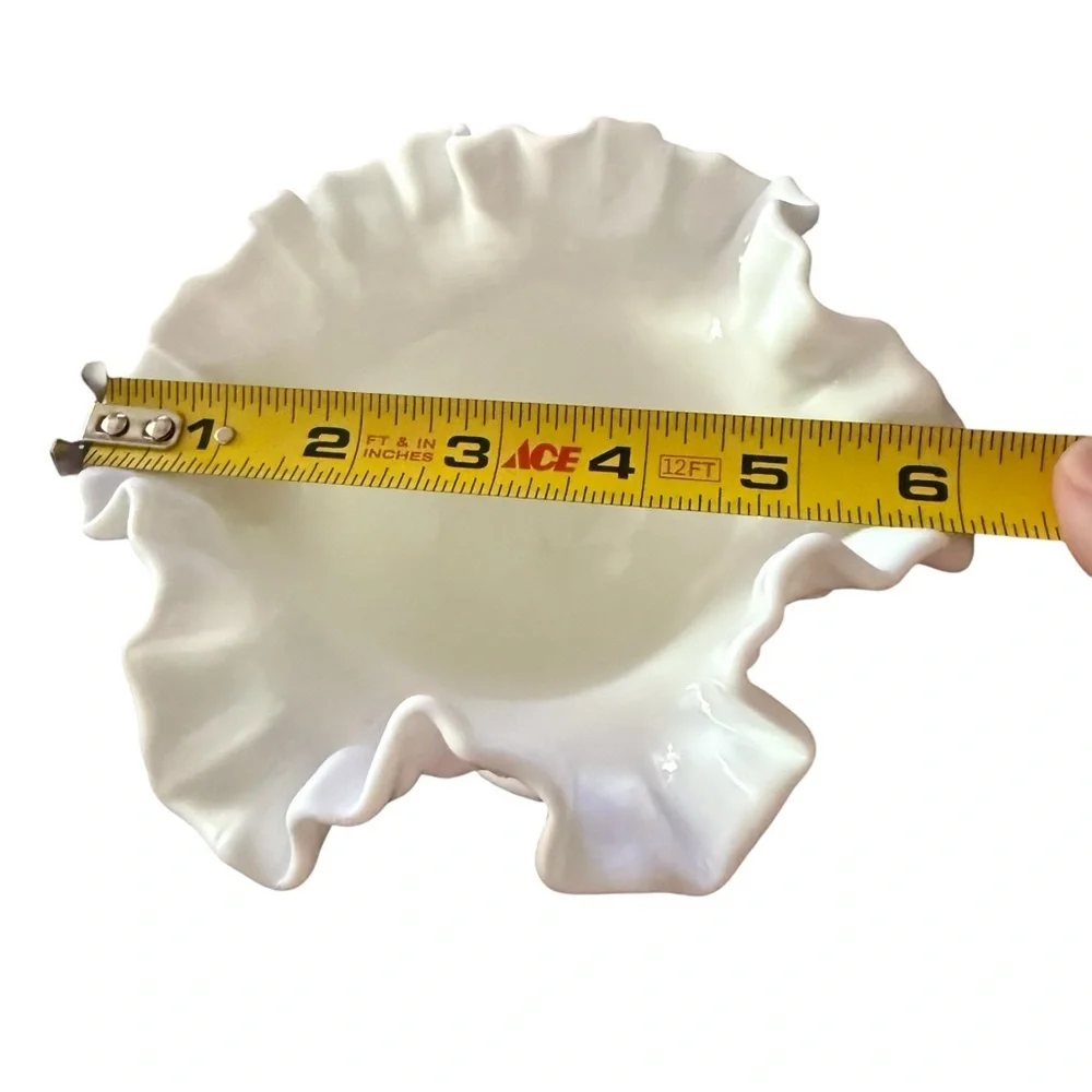 Vintage Fenton Hobnail Milk Glass Compote Vase with Paneled Stem